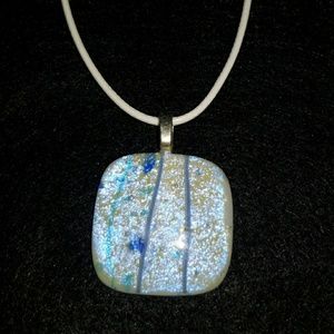 Dychroic glass pendant necklace